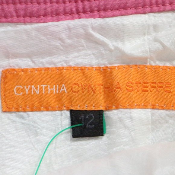 CYNTHIA STEFFE White/Pink Floral A- Line Midi Skirt Sz 12 - Picture 4 of 10